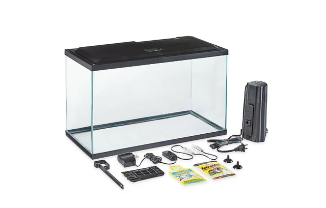 A.qua Culture Aquarium Starter Kit Fish Tank 10 Gallon Water Tank + LED Light NE A.qua Culture Aquarium Starter Kit Fish Tank 10 Gallon Water Tank + LED Light NE