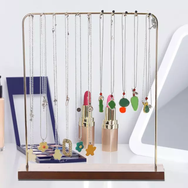 Présentoir d'organisateur de bijoux de comptoir avec des crochets pour le