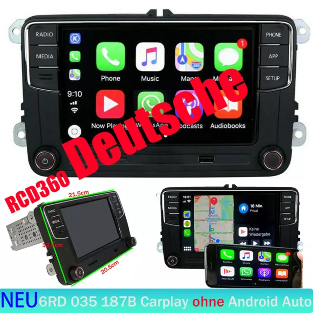 SCUMAXCON Autoradio RCD360 330 Deutsch CarPlay Für VW GOLF 5 6 CADDY EOS PASSAT