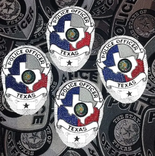 4  Reflective Texas Police Badge Patch