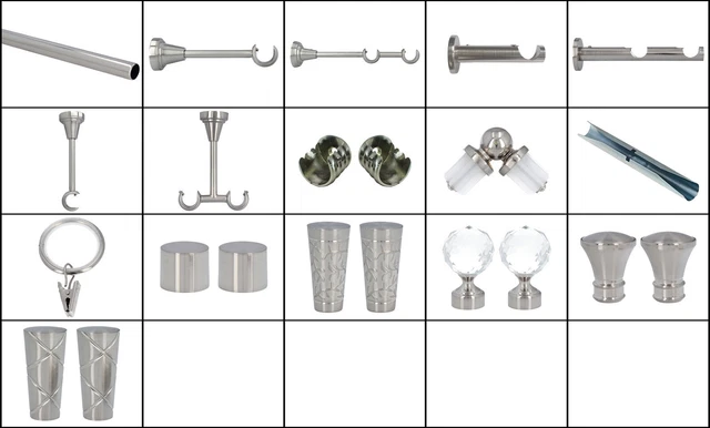 Argent,6 Pièces Support Tringle Rideaux,25 mm Supports Pour Tringles À Rideaux Réglables En Argent,6 Pièces Support Tringle Rideaux,25 mm Supports Pour Tringles À Rideaux Réglables En