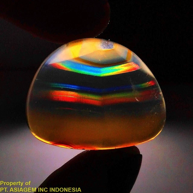 15ct 'A' Grade Rainbow IRIS AGATE ~Multi-Color Fire~ 1-of-a-kind ~100% Natural