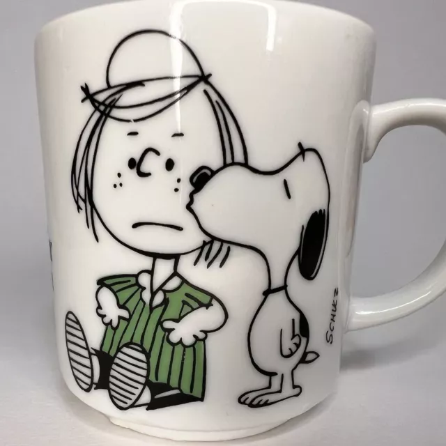 Vintage 1966 Peanuts Peppermint Patty Snoopy Rare Kiss Away Our Tears Mug Japan