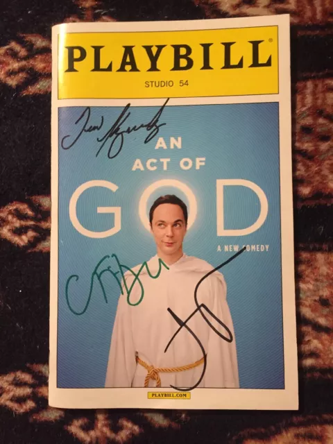 Jim Parsons,Sean Hayes And Cast Signed Set Of Act Of God Playbills 2