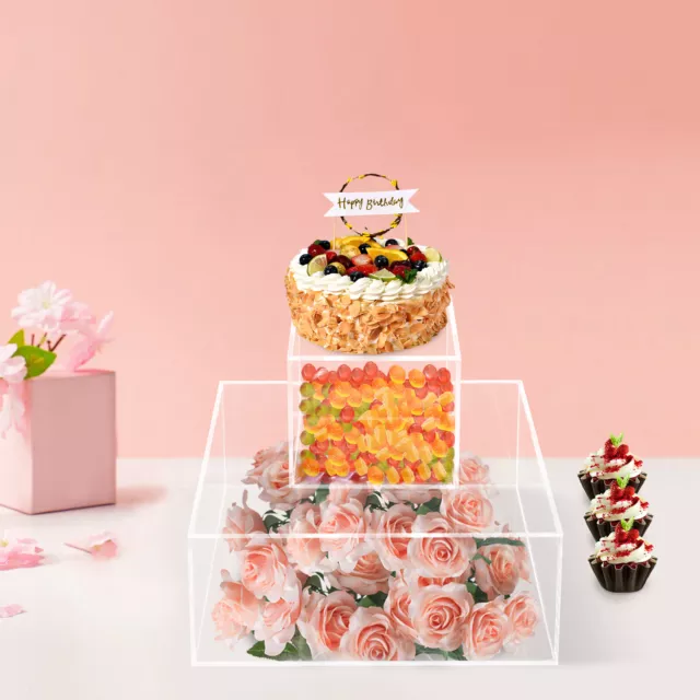 Acryl Kuchen Stand Platte Cupcake Stand Dessert Tisch Display Kuchen Halter 2Set