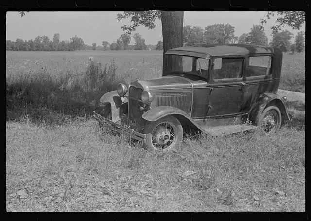 Automobile,farmland auction,New Carlisle,Ohio,OH,Farm Security Administration