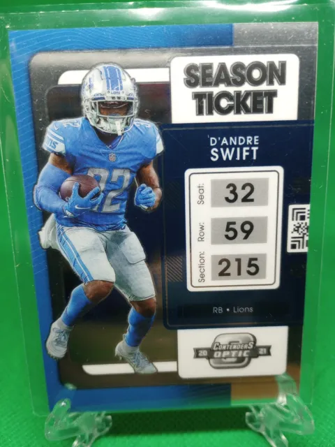 2021 Panini Contenders Optic D'Andre Swift #46 Lions! Season Ticket Silver