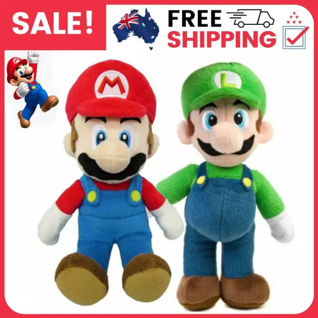 Super Mario Bros Plush Doll Mario Luigi Soft Toy Stuffed Animal Teddy Gift 25cm