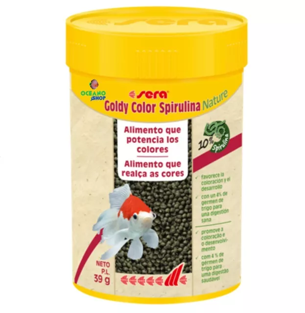 SERA GOLDY COLOR SPIRULINA NATURE 100ml ALIMENTO COLORANTE CARPAS PECES FRIA