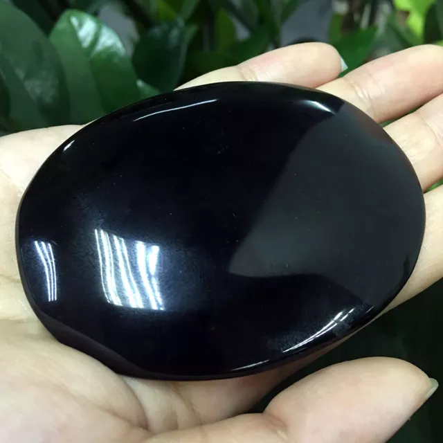 Large Black Obsidian Palmstone Crystal Stunning AA Grade Gemstone Scrying