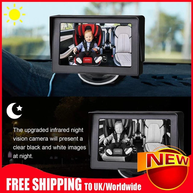 Specchio auto bambino utile display specchio auto bambino schermo pieghevole 4,3 pollici