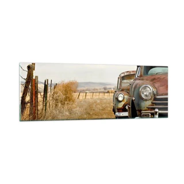 Cuadro Sobre Vidrio 90x30cm Cuadros Pared Coche viejo campo Wall Art Prints