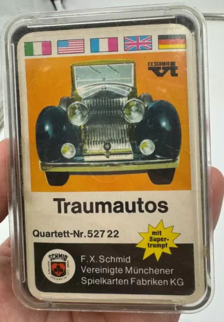 Traumautos Quartett Nr. 52722 antik vintage Piatnik Austria Spielkarten & Box