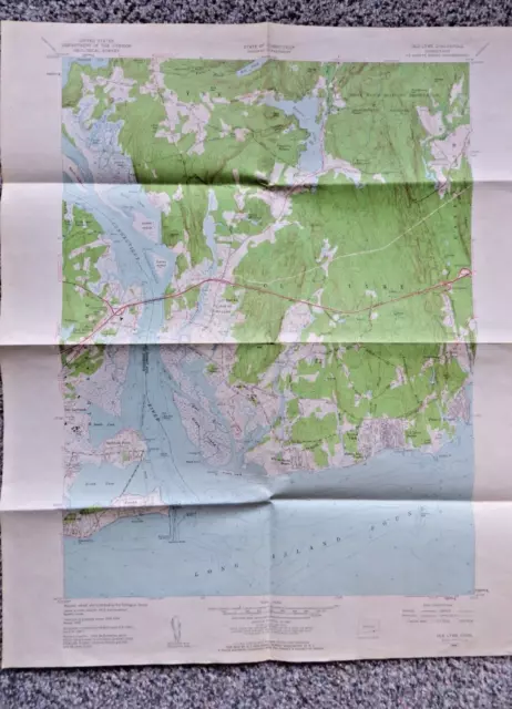 Old Lyme  Connecticut 1958 Original Vintage USGS Topo Map
