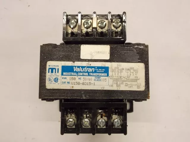 New Micron Valutran Control Transformer V150-0315-1 220/480 : 110/120 0.15KVA C5