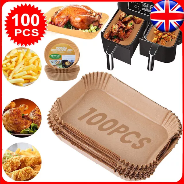 100 Air Fryer Paper Liners Disposable Non Stick Parchment Accessories For Ninja