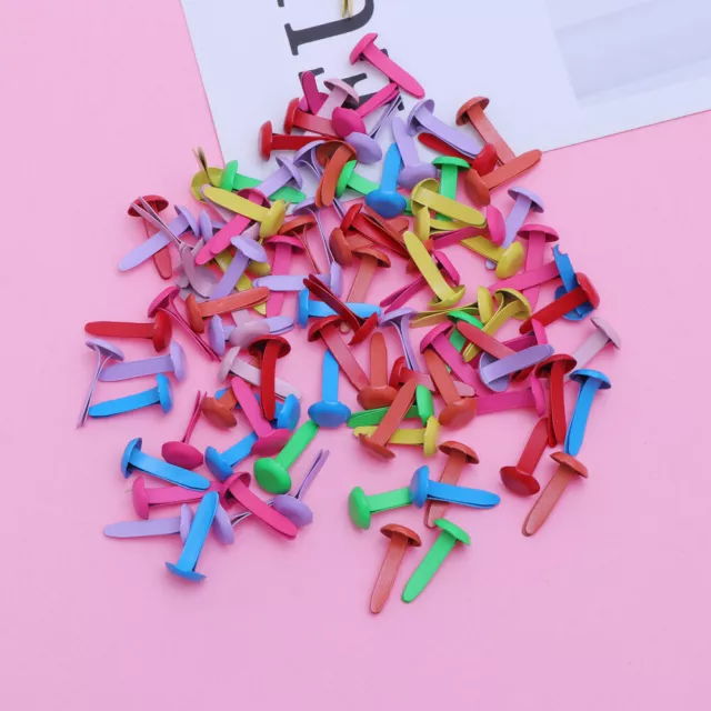 100 Mini Pastel Brads for Scrapbooking and DIY Projects