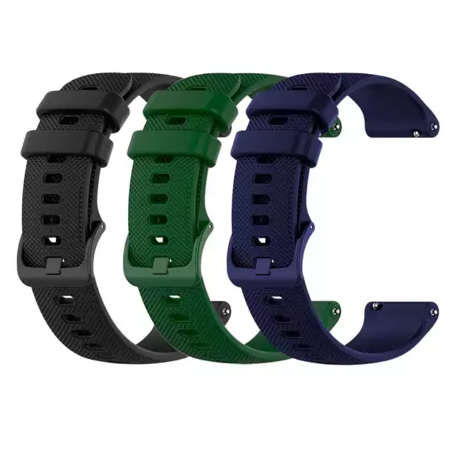 Pack de 3 Correas,20mm, Verde Militar/Azul Oscuro/Negro