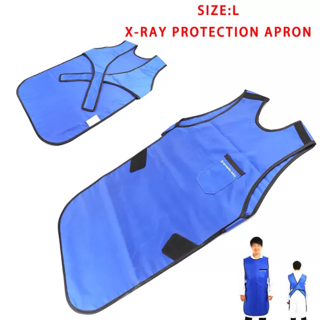 Medical X-Ray Protection Apron Lead Rubber Radiation Protection Vest Blue (L)