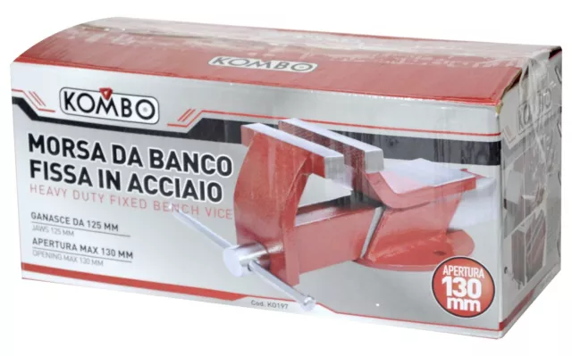 Kombo | Morsa Da Banco Fissa In Acciaio Attacco Max 130Mm