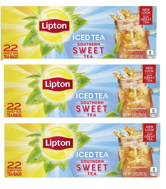 LIPTON FAMILY SIZED Iced Southern Sweet Black Tea, Caffeinated, Tea