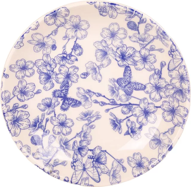 9.5 Inch Blue Bloom Garden Pasta Bowl Set of 6 Made in Portugal