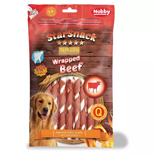 Nobby Cani Starsnack Wrapped Beef 70 G, Nuovo