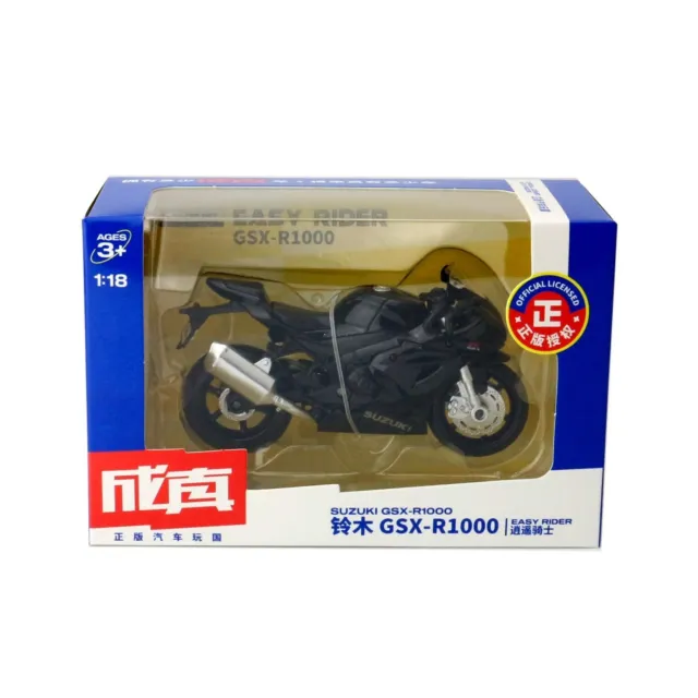 1/18 Scale Suzuki GSX-R1000 Diecast Motorcycle Model Boys Toys Kids Gifts Black