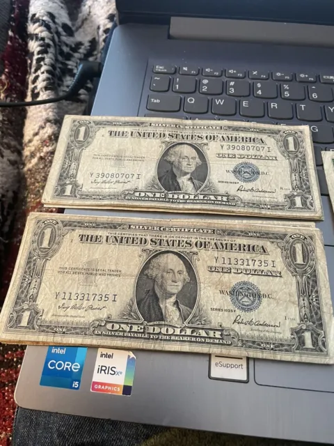 1935 F Series Blue Seal $1.00 One Dollar Silver Certificate Note Sold As 1 Each