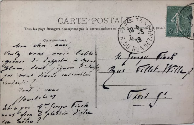 Georges COURTELINE - Carte autographe signée adressée à Georges Pioch (1919) 2