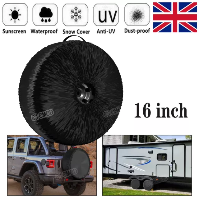 Rear Spare Wheel Cover Tyre Tire Protector Storage Bag Car Caravan Motorhome 16"