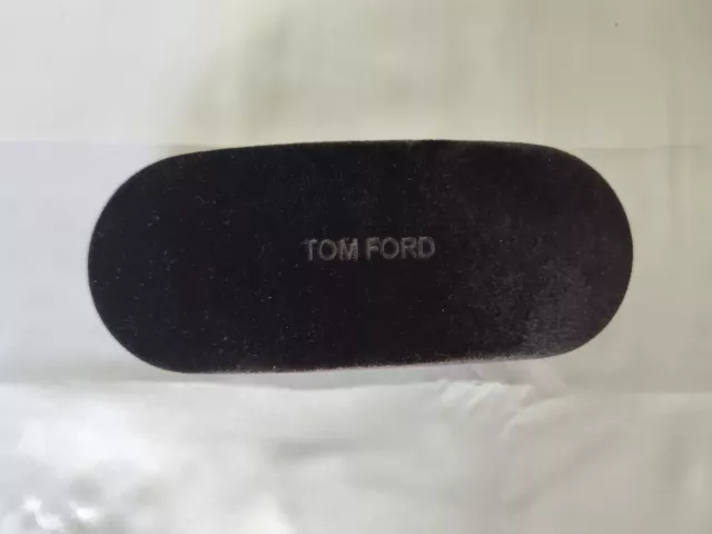 Tom Ford Sunglass Eyeglass Clam Shell Hard Case Black Felt Brown Felt Interior