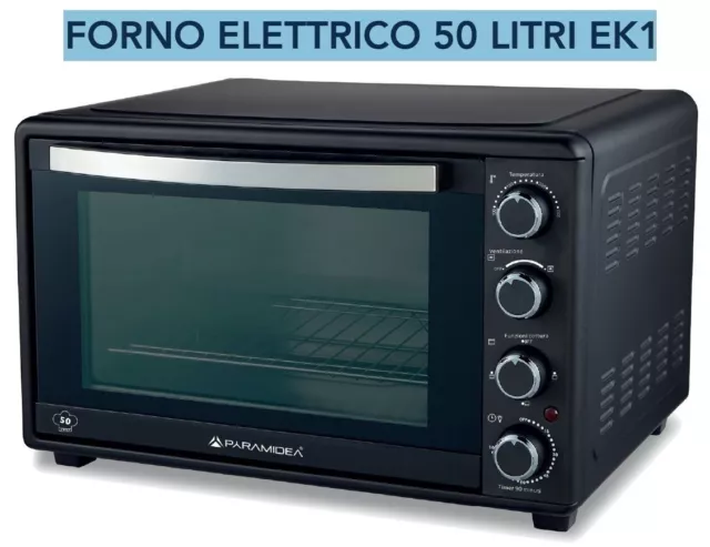 Forno Elettrico Ventilato 50 Lt. 2000W Luce Pareti Antiader. Ek1 Pyramidea