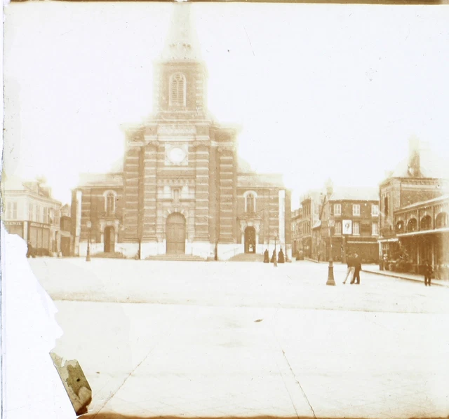 FRANCE Yvetot - L'Église Saint-Pierre 1926 Photo Vintage Plaque verre P74L31n