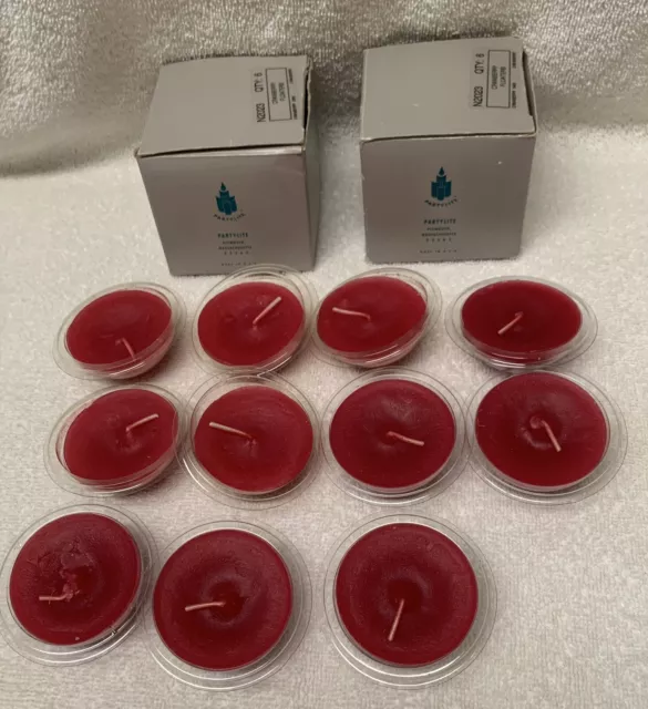 Party Lite red FLOATER CANDLES 11 Cranberry 2 in floating Scented N2032 NOS