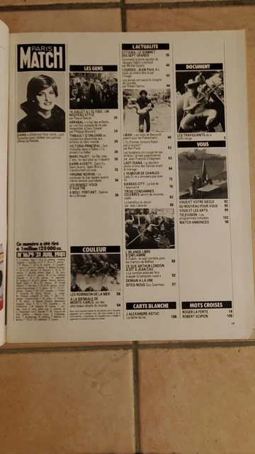 Lot 5 Paris Match + 1 France Dimanche - Focus Sur Diana - Revues Célébrités