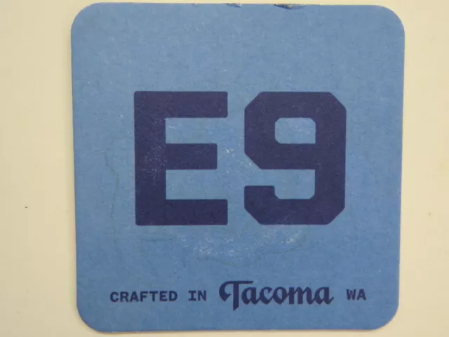 BEER Collectible COASTER: E9 Brewing Co ~ In a Fire Station, Tacoma, WASHINGTON