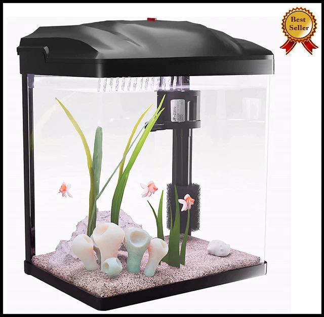 Glass Betta Fish Tank Kit, Self Cleaning 2 Gal. Small Nano Aquarium Starter Kit