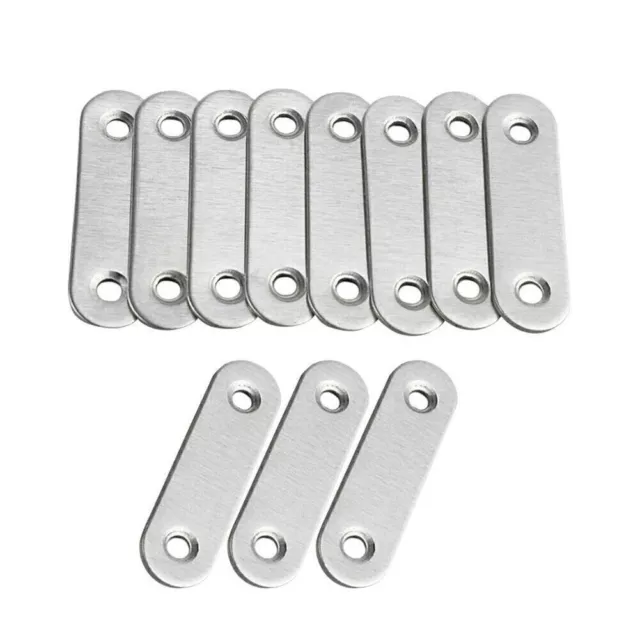 10pcs Stainless Steel Heavy Duty Straight Flat Plate Brace Connector Furniture 2