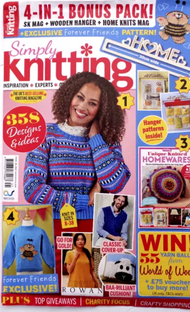 Simply Knitting Magazine Issue 241 September 2023 with Bonus Wooden Hanger