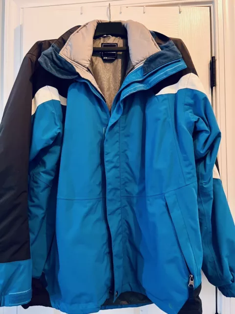 THE NORTH FACE 3-n-1 Jacket Hyvent Men’s XL Blue White SKI WINTER Coat ...