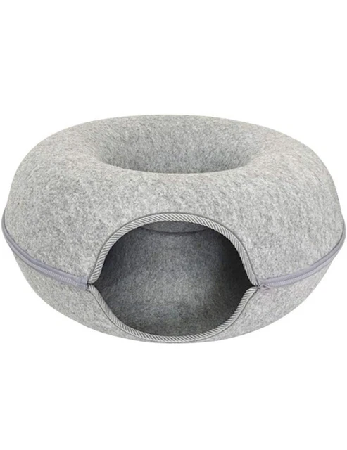 Cats Tunnel Bed Natural Felt Pet Cat cave Nest Round House Donut Interactive Toy