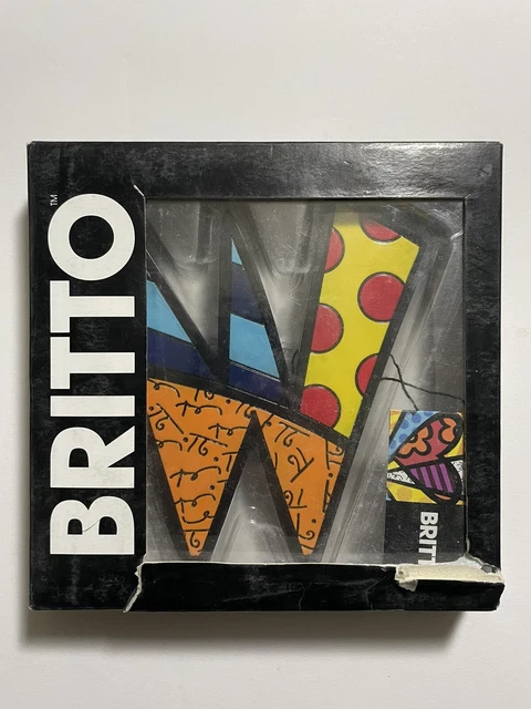 ROMERO BRITTO ALPHABET Letter "W” Art Deco Pop Art Colorful Initial £14 ...
