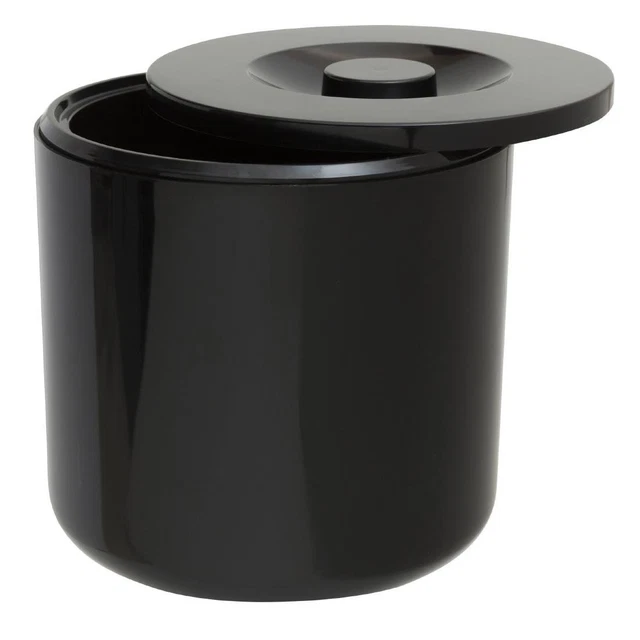 Beaumont Insulated Round Ice Bucket in Black Lightweight Wine Cooler with Lid