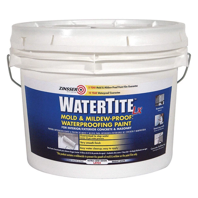 ZINSSER 270268 Mold and Mildew Paint,White,3 gal,Pail