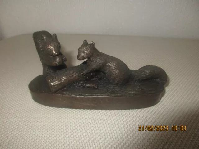 Hermitage Squirrels Figure Bronze Effect Made In England