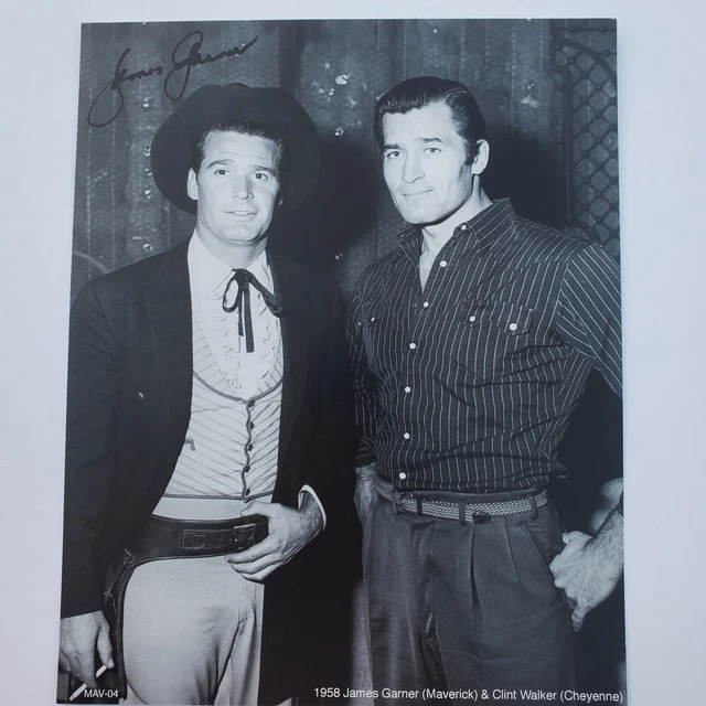 James Garner As Maverick Clint Walker As Cheyenne 8x10 B&W Photo Reprint 1958