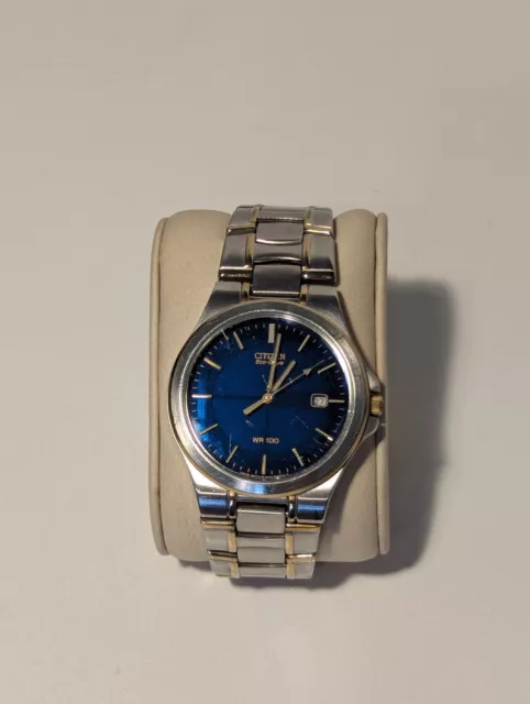 Citizen Eco Drive WR100 Orologio da polso Uomo Bicolore Quadrante Blu