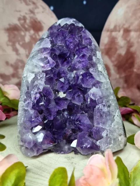 Beautiful Big Druzy Purple Amethyst  Crystal Free Form 991g 13cm Cluster Geode