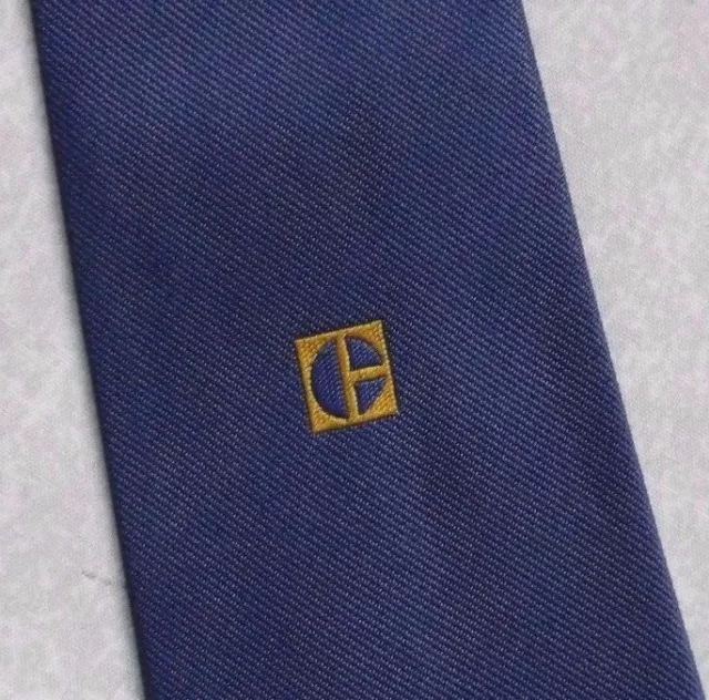 Tie Necktie Vintage Mens Crested Club Association Society ROYAL BLUE